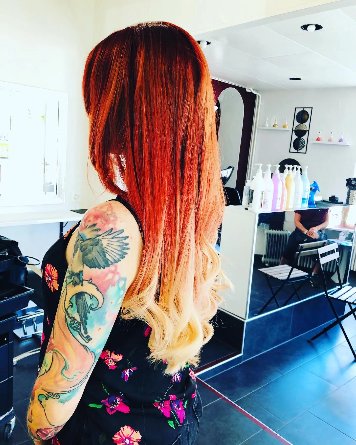 Ombré flamboyant, du roux profond au blond